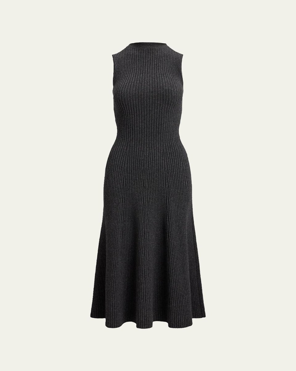 Cashmere Rib Sleeveless Midi Day Dress